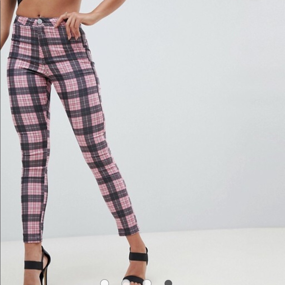Pink Plaid Pants